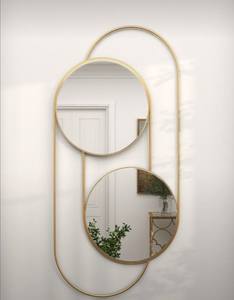 Customized Round Shape Hanging Wall <b>Mirror</b> with Metal Border Wall Hanging <b>Mirror</b> | Decorative <b>Mirror</b> Gold Border <b>Mirror</b> - Product Image 1