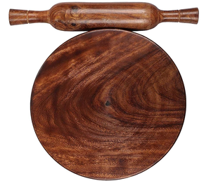 Unique Design <b>Wood</b> <b>Rolling</b> <b>Pin</b> and Board Round Customized Size Chakla Belan for Kitchenware buraq handicraft - Product Image 4