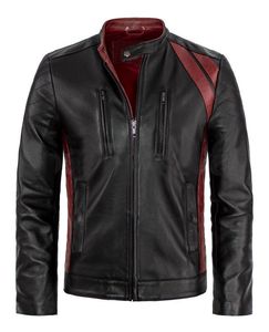 Veste en cuir pour homme au design personnalisé et tendance, avec col montant et logo sur le devant, fabriquée au Pakistan, veste d'hiver pour hommes et motards - Product Image 2