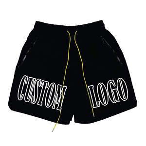 Shorts en maille unie vintage pour hommes, personnalisables, séchage rapide, toucher doux, maille épaisse, coupe ample, design imprimé surdimensionné - Product Image 2