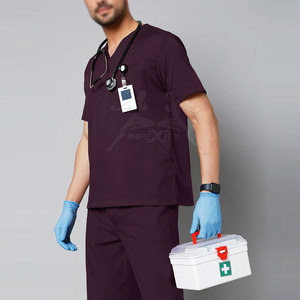 Cheap Price Hospital Scrub Uniform Modern Hospital Scrub Uniform Breathable Construction And Easy Movement - Product Image 5