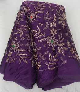 Tela Fendi Sequence Pipe Work, Tela de Lentejuelas Bordadas de Primera Calidad, Tela de Encaje Cutdana para Saree, Traje, Lehenga, Vestido - Product Image 6