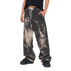 OEM <b>Drawstring</b> Waist Baggy Acid Wash <b>Trouser</b> Pajama Men 450 GSM Fleece Vintage Wash Sweatpants Men Street Style Baggy Sweatpants - Product Image 5