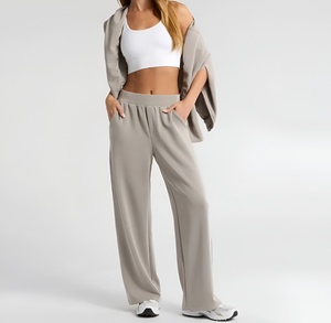 กางเกงวอร์มขายาวทรงหลวมคุณภาพสูงสำหรับผู้หญิง ผ้าฟลีซ ใส่ได้ทั้งผู้หญิงและผู้ชาย เหมาะสำหรับฤดูใบไม้ร่วงและฤดูหนาว เอวสูง มีกระเป๋า - Product Image 6