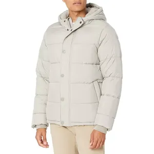 WARPRO INDUSTRY Unisex Light Gray Thick 300g Woven Polyester Fiber Filled Waterproof Windproof Casual Winter Puffer <b>Jacket</b> - Product Image 3