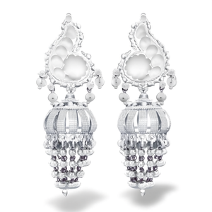 Fashion Chandelier Earrings Matte Silver Jhumka - Product Image 2