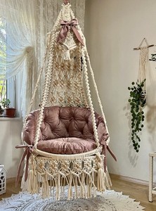 <b>Macrame</b> swing chair,Swing chair,<b>Macrame</b> round Swing,Hammock chair,<b>Macrame</b> Swing,Swing,Boho swing,Rope swing,Handmade gift - Product Image 2
