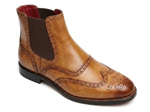 Botas Chelsea de Piel de Oveja Marrón para Hombre, Punta Puntiaguda, con Cordones, para Todas las Temporadas, Oficina, Carrera, Color Sólido, Suela de Goma - Product Image 3