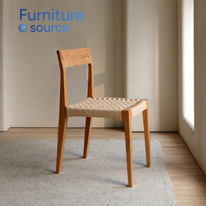 Chaise de salle à manger élégante et moderne en placage de MDF-Chaise de salle à manger de qualité supérieure avec dossier en rotin et siège rembourré usine OEM du Vietnam - Product Image 2