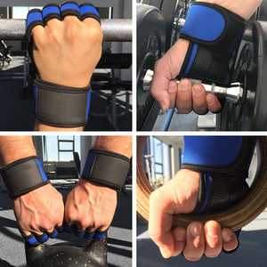 ถุงมือป้องกันฝ่ามือแบบไร้นิ้ว ทำจากหนังกลับเสริมความแข็งแรง ระบายอากาศได้ดี เหมาะสำหรับยิมนาสติก ปรับขนาดได้ ใช้สำหรับยกน้ำหนักและฟิตเนส - Product Image 4