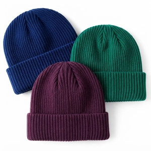 Wholesale Custom Rib Knit Cuffed Beanie Warm Winter Skull <b>Cap</b> Folded Cuff Acrylic <b>Hat</b> Private Label OEM Service Unisex - Product Image 5