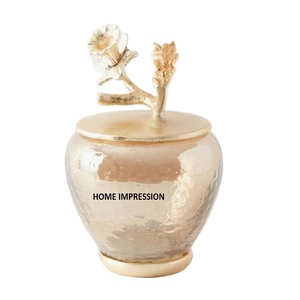 Venta caliente Vintage Metal Floral tapa elegante todas las estaciones bote hogar decorativo elegante botes para el hogar accesorio de utensilios de cocina - Product Image 6