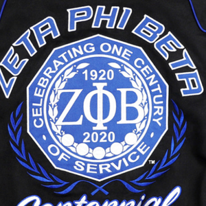 เสื้อแจ็คเก็ต Zeta Phi Beta Centennial Racing สีดำ ZPB ฉลองครบรอบ 100 ปี ปี 1920 2020 แบบกระดุมแป๊กสำหรับสตรี - Product Image 6