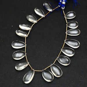 Cuentas de cuarzo de 12x20mm-12x25mm, forma de pera, lisas, tipo briolette, de cristal de cuarzo natural transparente, piedras semipreciosas para la fabricación de joyería. - Product Image 2
