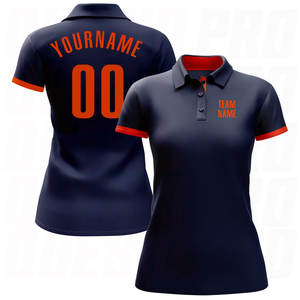 Ropa de Golf, Camisetas Polo de Golf de Alto Rendimiento en Azul Marino y Naranja, Fabricantes de Ropa, Diseño de Marca Personalizado, Logotipo, Camisetas Polo Deportivas de Golf - Product Image 5