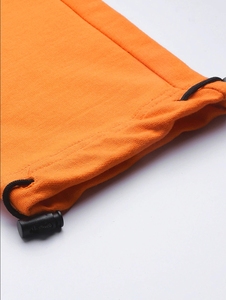 Pantalon de survêtement décontracté en coton orange pour femme avec taille élastique, cordon de serrage et poches latérales – Idéal pour l'automne - Product Image 5