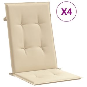 Cuscini per sedie con schienale alto 4 pz Beige 47.2 cuscini e cuscini esterni in tessuto "x 19.7" x 1.2" - Product Image 2