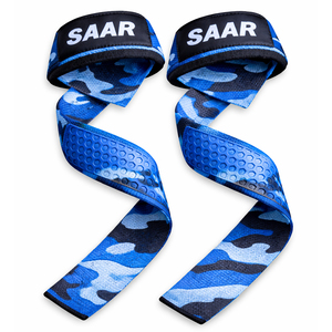 Correa de Neopreno/Algodón/Poliéster de Alta Calidad con Camuflaje Azul para Levantamiento de Pesas - Diseño Robusto y Moderno, Transpirable y Ajustable - Product Image 1