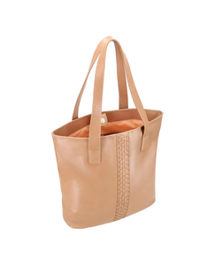 Women's Genuine Leather <b>Tote</b> <b>Bag</b> Solid Color Minimalist Style Open Closure Daily Use All Seasons - Product Image 6