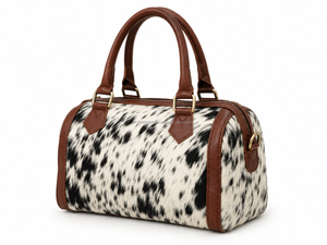 Sac Speedy en cuir de vachette véritable style Western Cowgirl, sac Boston à bandoulière avec fermeture éclair, sac de voyage vintage pour week-end - Product Image 2