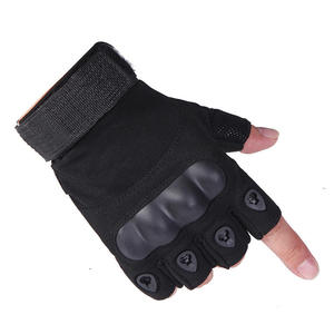 Half Finger Leather Riding Gloves Summer Non-Slip Breathable Palm Protection Hook Loop Closure Unisex Outdoor <b>Cycling</b> - Product Image 2