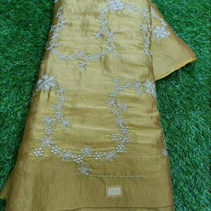 Tela de Seda Espacial a Granel con Trabajo Dana Cortado y Bordado de Cuentas, 44 Pulgadas de Ancho, Tela de Diseñador de Alta Calidad para Boutiques y Minoristas - Product Image 1