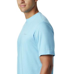 Camiseta de Manga Corta Azul Claro para Hombre Columbia, Corte Regular, Cuello Redondo, Secado Rápido, Transpirable, Logotipo Frontal, Estilo Casual - Product Image 3
