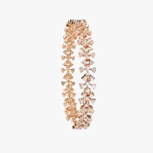 Round Shape Diamond Tennis Bracelet Minimalist <b>Rose</b> Gold Stackable Bracelet Romantic Anniversary Gift for Wife for Parties - Product Image 1