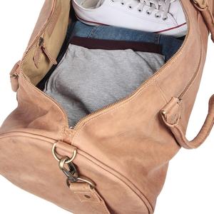 Sac de voyage en cuir véritable, couleur unie, élégant, sac à bandoulière, durable, grande capacité, sac de sport portable - Product Image 3