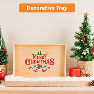 Bandejas de madera con asa para servir, bandejas de madera para desayuno, comida, manualidades, aperitivos para niños, decoración del hogar, cocina, fiestas, cenas - Product Image 3