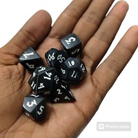 Dés de jeu en corne de buffle faits à la main de haute qualité, dés de jeu en os de corne de buffle, lot de 7 avec taille et design précis, 10 faces