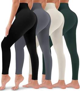 Leggings de yoga marron à séchage rapide pour femmes, 100 % polyester, taille haute, antibactériens, 180 g, avec logo personnalisé, collants pour femmes - Product Image 2