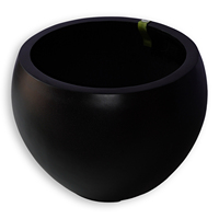 Pot Tanaman Bulat Hamilton 87 Black Fiberstone 87x87x67cm, Pot Bunga Besar untuk Dalam & Luar Ruangan, Tahan Cuaca, Vietnam