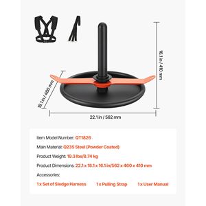 Slitta in Acciaio per Allenamento con Pesi, Attrezzatura Atletica per Migliorare Velocità e Condizioni Fisiche - Product Image 4