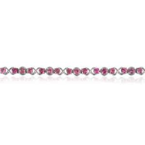 Gorgeous Design <b>Infinity</b> Knot Style 925 Sterling Silver 100% Authentic Pink Tourmaline Prong Set Tennis <b>Bracelet</b> - Product Image 5