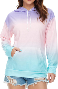 Sweat à capuche tie-dye pour femme, en polaire super douce de qualité supérieure, aux couleurs pastel vives et accrocheuses, design moderne et élégant, de la collection Solid Trader. - Product Image 3