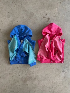 Custom Kids Zip Up Hoodie Detachable Sleeve Hooded Sweatshirt Cotton Fleece <b>Rhinestone</b> <b>Jacket</b> for Girls Boys OEM ODMCustom Kids - Product Image 2