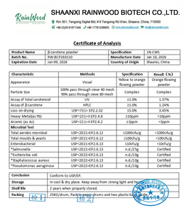 レインウッド1%ベータカロテンパウダー食品グレードCAS 7235-40-7天然ベータカロテン - Product Image 2