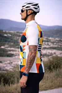 เสื้อจักรยานแบบไม่มีแขน ระบายอากาศ ป้องกันแบคทีเรีย พิมพ์ลายดิจิตอลชื่อทีม ดีไซน์เรขาคณิต โพลีเอสเตอร์ 100% สำหรับทุกเพศ รับผลิตแบบ OEM - Product Image 5