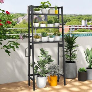 Scaffale portaoggetti regolabile a 3 livelli da posizionare sopra il WC con barra inferiore per l'organizzazione del bagno - Product Image 6