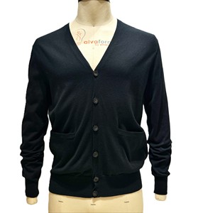 Cárdigan para Hombre OEM, Logotipo Personalizado, Cuello Redondo, Corte Regular, Mangas Largas, Suéter Delgado 100% Lana Merino, Extremadamente Ligero, Otoño - Product Image 2