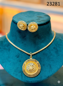 Elegante Juego de Collar Gargantilla Floral Chapado en Oro con Pendientes a Juego, Joyería Diaria para Mujer, Ideal para Regalo - Modelo 23273 - Product Image 4