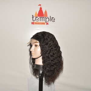 Perruques en cheveux humains Remy indiens bouclés bruts, cuticules entièrement alignées, non traités, dentelle HD, 100% noirs, style 100g, vente en gros, sans cheveux supplémentaires - Product Image 5