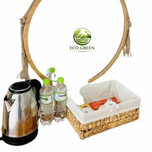 Cesta Artesanal de Jacinto de Agua con Forro de Tela para Almacenamiento Multiusos, Decoración y Organización del Hogar - Product Image 4
