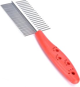 <b>Pet</b> Double Sided Comb Pin Dog Grooming <b>Brush</b> Stainless Steel Wood Durable Eco-Friendly Handheld Animal Care Tool Veterinary - Product Image 5