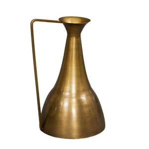 Vase en métal doré nordique avec poignée, pot à fleurs pour décoration de salon, vase en fer contemporain, centre de table pour mariage et fête - Product Image 1