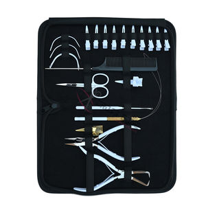 Kit de herramientas para extensiones de cabello con removedor de microanillos, alicates de 7 pulgadas para extensiones de cinta, agujas de coser curvadas, mini tijeras y juego de dedales separadores. - Product Image 1