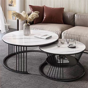 Modern Black <b>Round</b> <b>Nesting</b> <b>Coffee</b> <b>Table</b> Set Metal Accent <b>Tables</b> for Living Room and Bedroom Furniture - Product Image 1