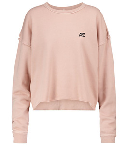 Sweat-shirt court surdimensionné à col rond en molleton bouclette à ourlet brut pour femme – Collection personnalisée - Product Image 4
