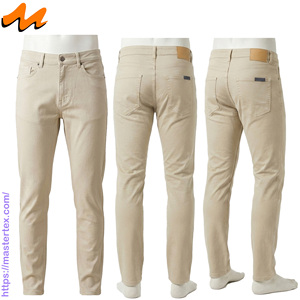 Pantalon décontracté coupe droite pour homme MASTER TEXTILE en sergé tissé extensible, taille mi-haute, respirant, avec fermeture boutonnée et rivets - Product Image 4